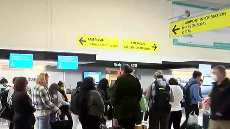Long lines of passengers were seen Monday afternoon at Charlotte Douglas International Airport.